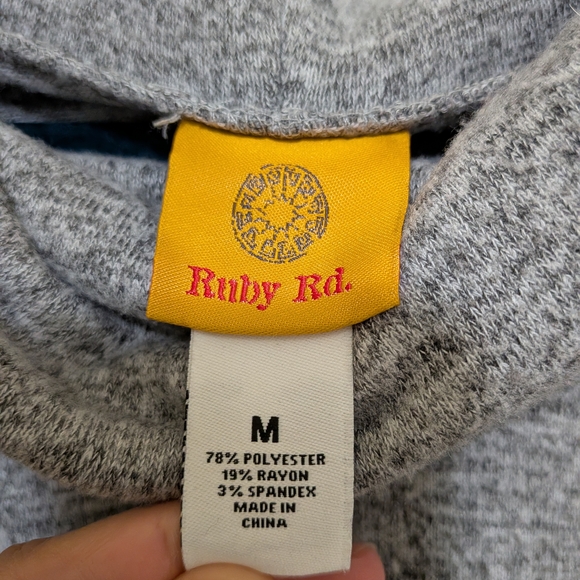 Ruby Rd. Light Gray Cowl Neck Sweater - Picture 3 of 3